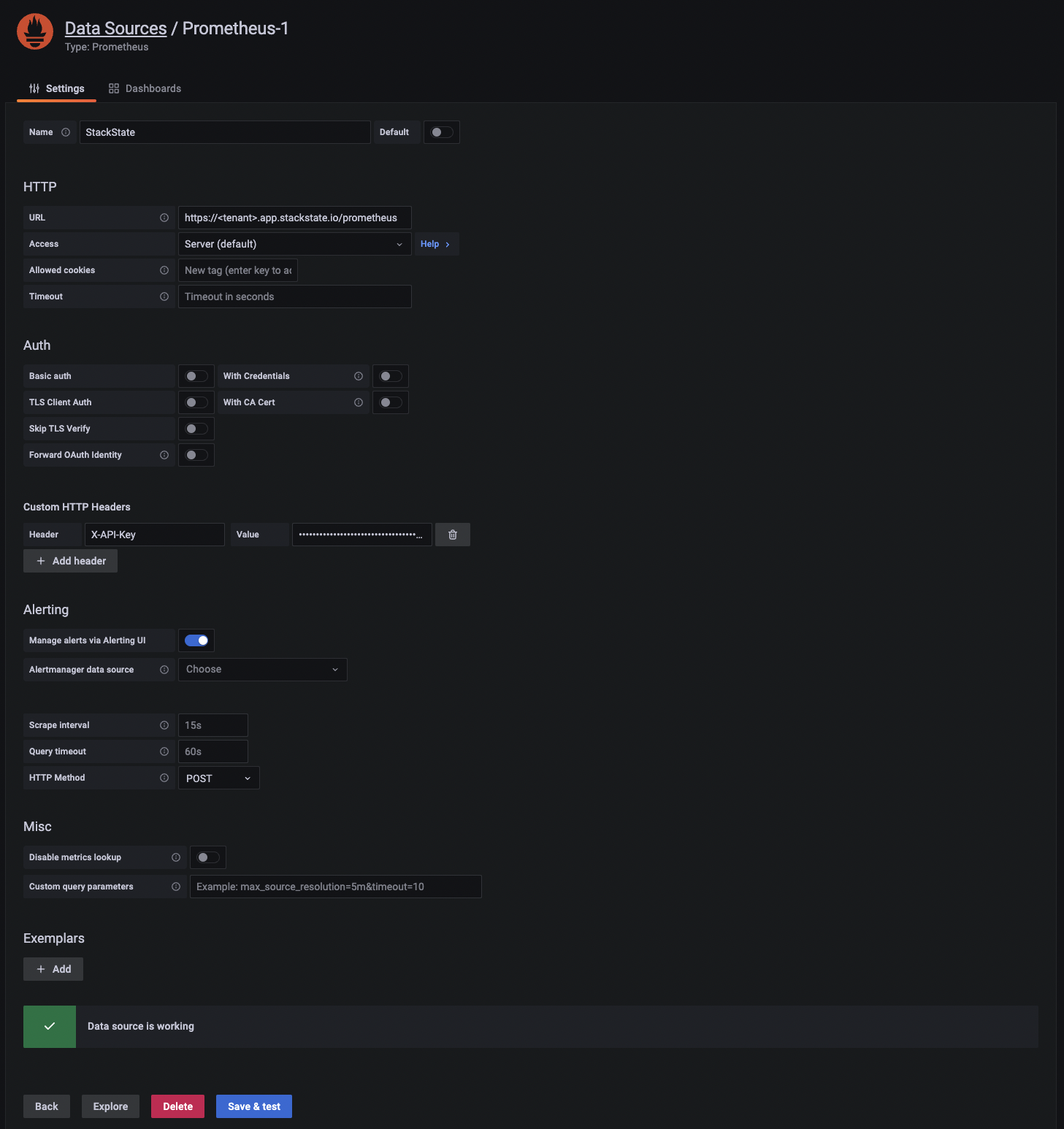 Grafana-Datenquellenkonfiguration